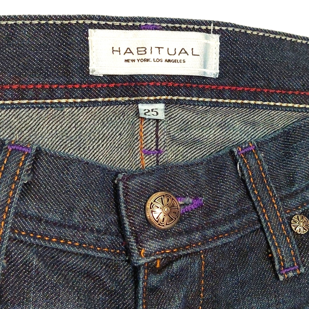 Habitual Dark Wash Straight Leg Jeans, size 25 - Picture 3 of 5